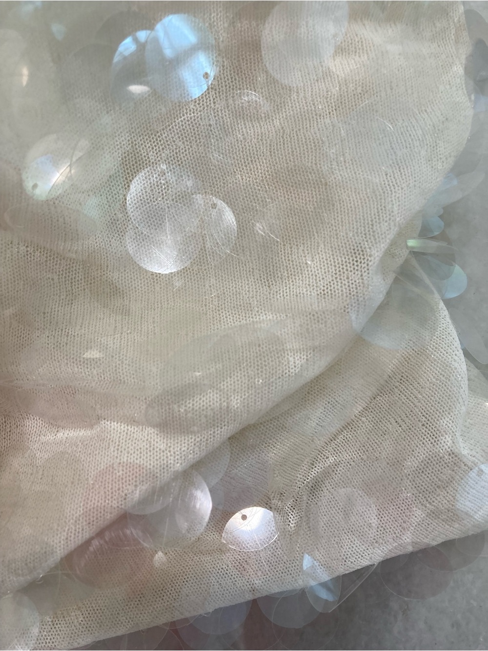ZARA Cream White Clear Sequin Knit Mini Skirt NWT - Picture 7 of 8